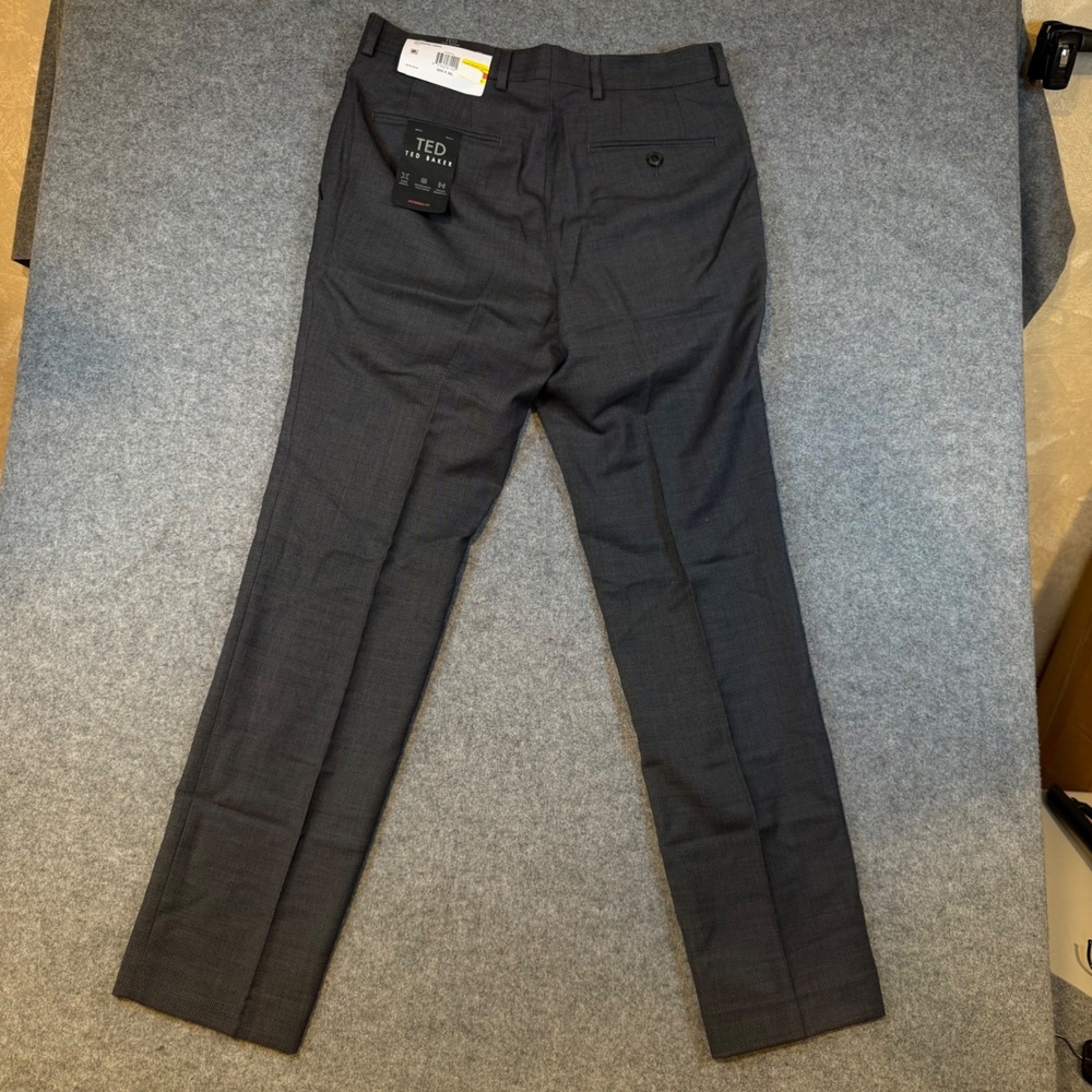 Ted Baker Wynn Charcoal Performance Wool Blend Dress Pants 30W x 30L Modern Fit - Picture 4 of 9